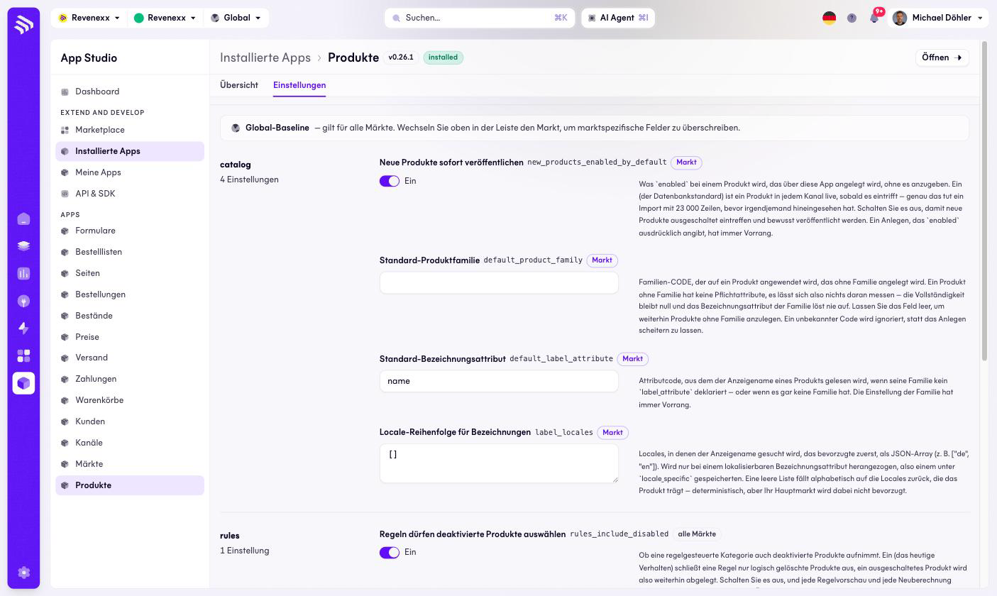 Formular App-Einstellungen