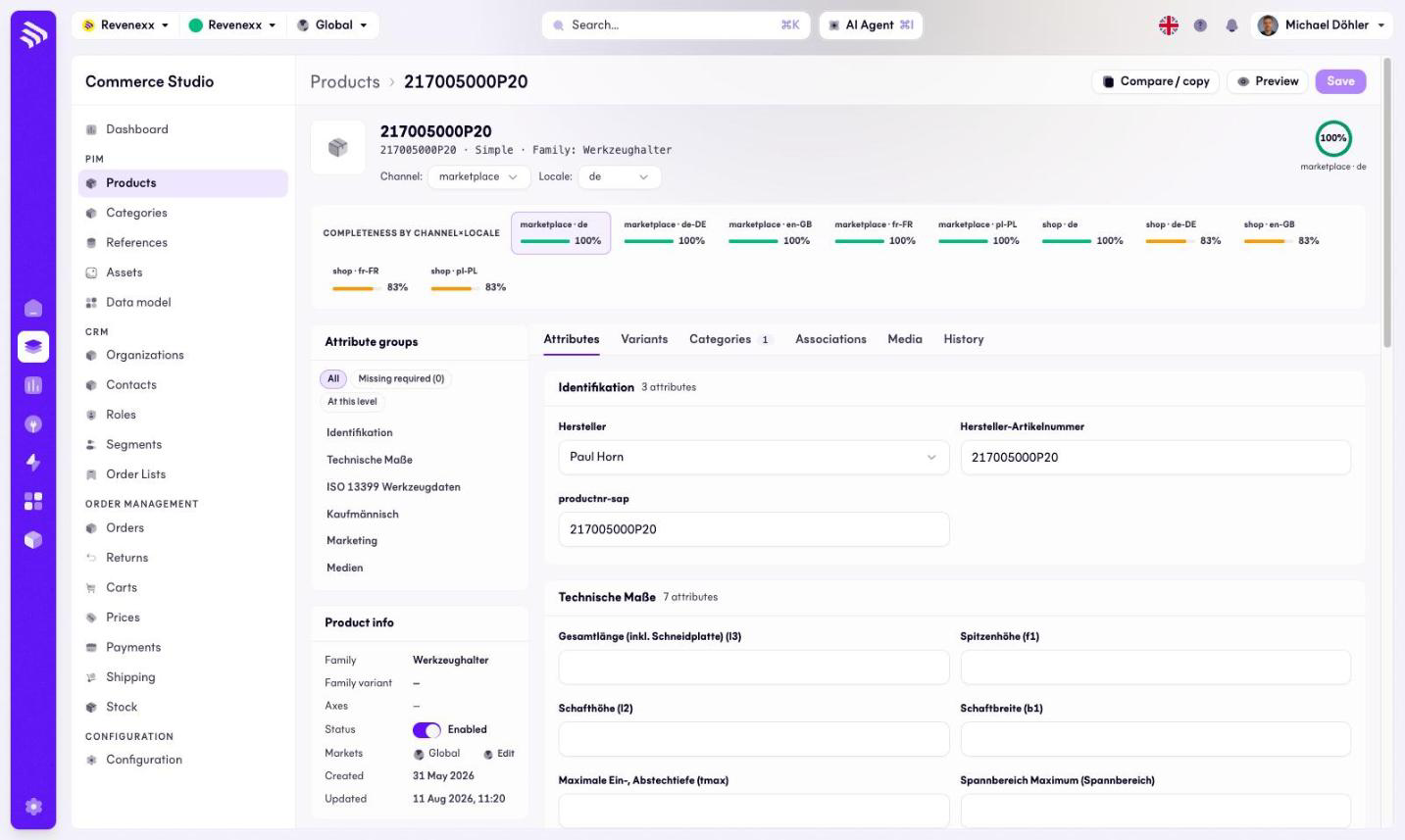 Product editor