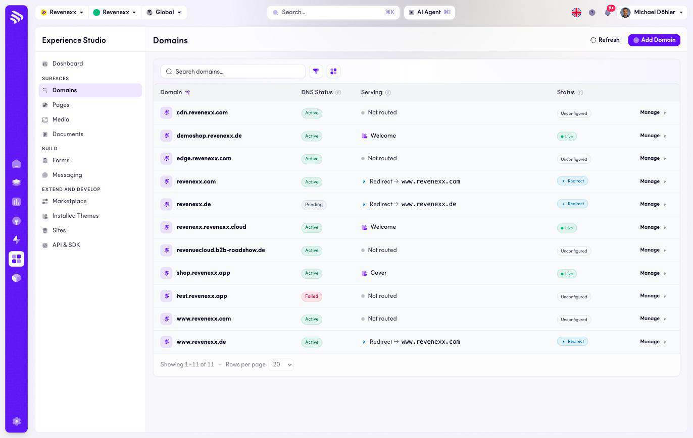 Domains list