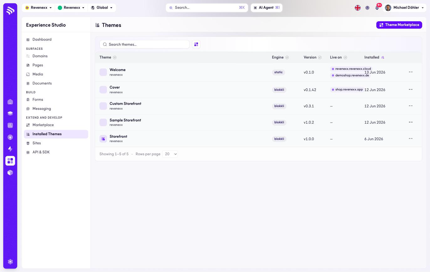 Installed themes