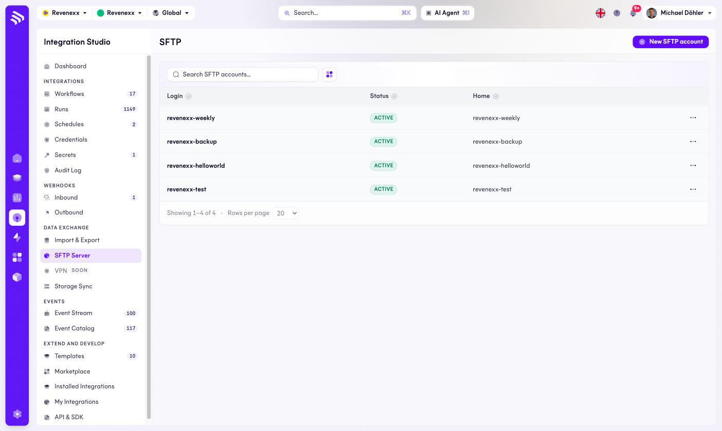 SFTP accounts