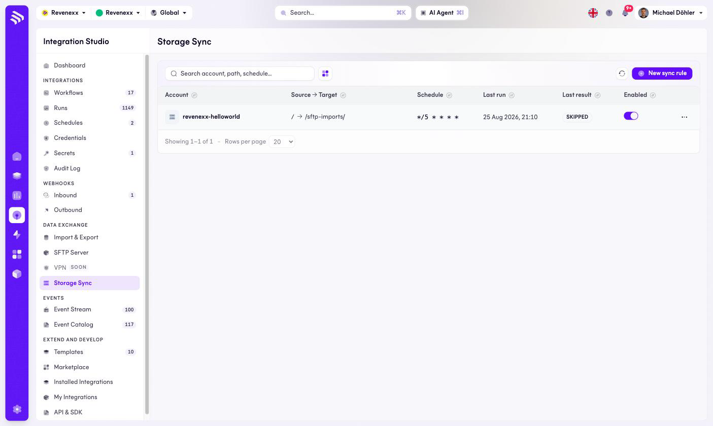 Storage sync rules