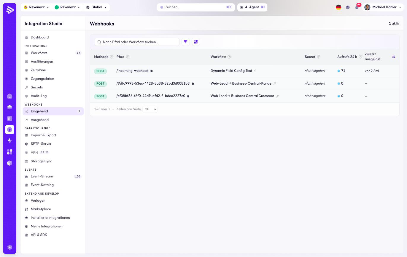 Eingehende Webhooks