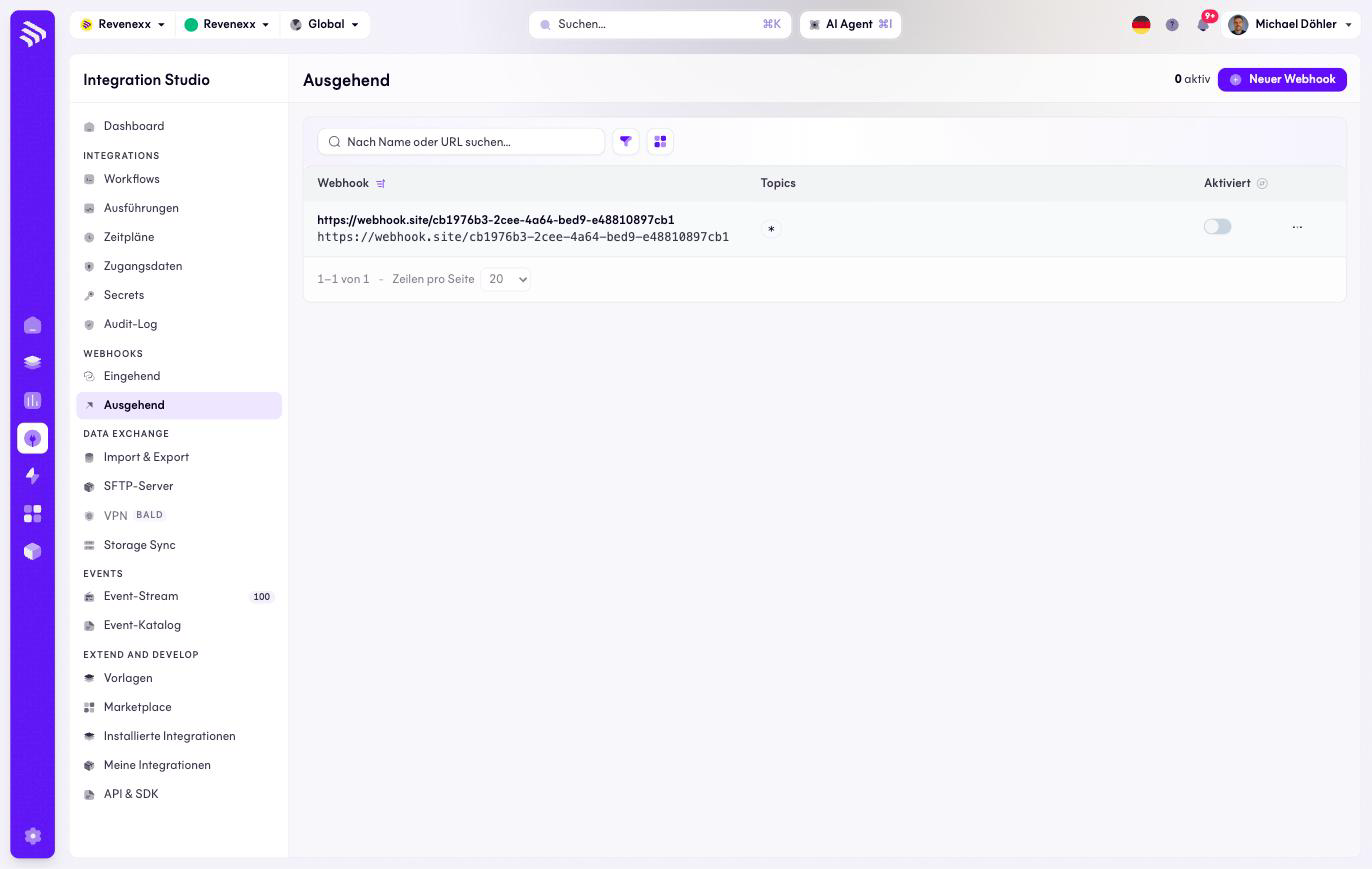 Ausgehende Webhooks