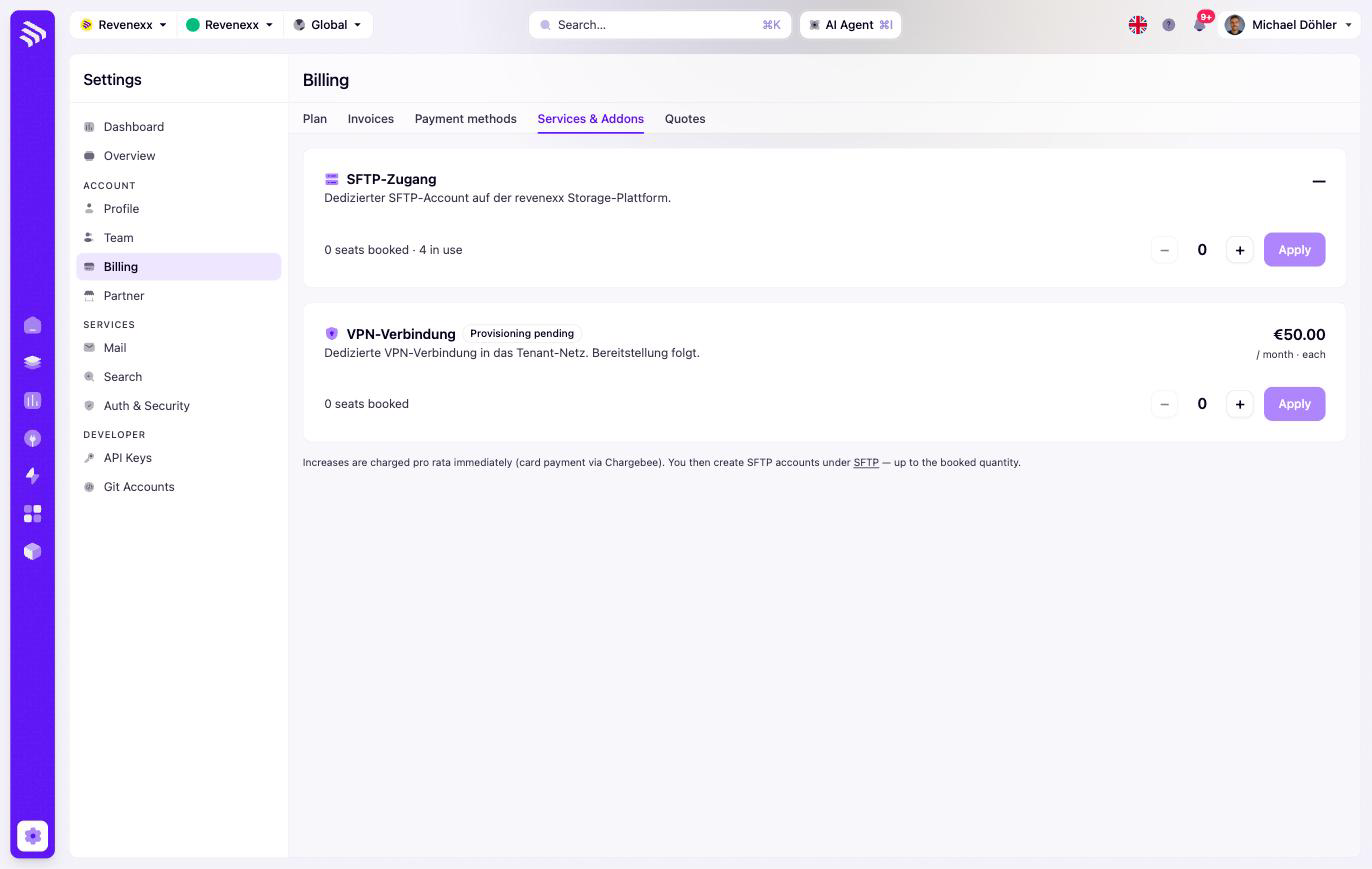 Services and addons